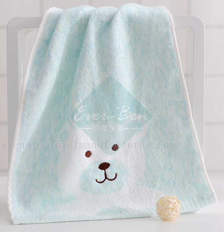 China Custom pink and grey towels bulk wholesale Bamboo Embroidery Baby Face Towels Factory for Germany France Italy Netherlands Norway Middle-East USA